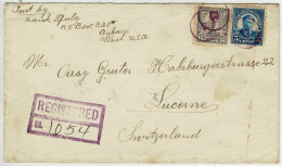 Vereinigte Staaten / USA 1928, Brief Registered Auburn - New York - Luzern (Schweiz) - Briefe U. Dokumente