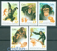 1998 Chimpanzee Evolution/Chimp,ape,Pan Troglodytes,hand,map,Cuba,4106,MNH - Chimpancés