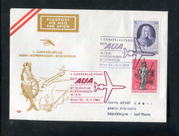 "OESTERREICH" 1963, AUA-Caravelle-Erstflugbrief "Wien-Kopenhagen" (B0004) - Erst- U. Sonderflugbriefe