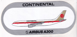 Autocollant Avion -   CONTINENTAL AIRBUS A300 - Stickers