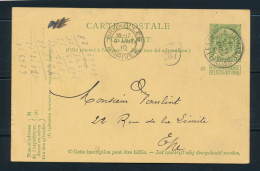 PWS - Cachet "BRUXELLES (MIDI) - DÉPART" Dd. 09-08-1910 + "BRUXELLES - ARRIVÉE" + Facteurstempel - (ref.1734) - Postkarten 1909-1934
