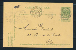 PWS - Cachet "BRUXELLES (MIDI) - DÉPART" Dd. 09-08-1910 + "BRUXELLES - ARRIVÉE" + Facteurstempel - (ref.1734) - Tarjetas 1909-1934