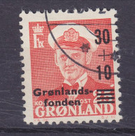 Greenland 1959 Mi. 43, 30 + 10 (Ø) Auf 25 (Ø) König King Frederik IX. Overprinted Aufdruck 'Grønlandsfonden' - Oblitérés
