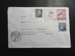 CSSR Mi. 513 +Zierfeld+509+449 Zensur Brief USA Am 24.3.1949 Nach Bayern - Lettres & Documents