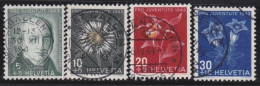 Suisse   .  Yvert  .     388/391     .        O        .    Oblitéré - Usados