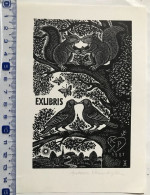 Exlibris Antoon Vermeylen. Arbre Oiseau Papillon Écureuil. Ex-libris Antoon Vermeylen. Tree Bird Butterfly Squirrel - Ex-libris