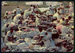 SÃO TOMÉ E PRÍNCIPE -LAVADEIRAS-Ilha De S.Tomé-Rio Agua Grande - Lavadeiras(Cliché De M. Silva Brito Nº011)carte Postale - Sao Tomé E Principe