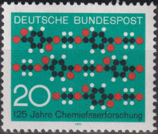1971 Deutschland > BRD, ** Mi:DE 664, Sn:DE 1054, Yt:DE 532, Chemiefaserforschung, Stoffmuster - Textile