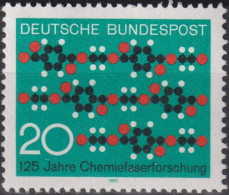 1971 Deutschland > BRD, ** Mi:DE 664, Sn:DE 1054, Yt:DE 532, Chemiefaserforschung, Stoffmuster - Textiles