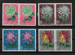 CHINA 1961 Flowers - Chrysanthemums 4 X PAIRS USED (NP#72-P31) - Nordostchina 1946-48