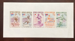 D)1957, DOMINICAN REPUBLIC, SOUVENIR SHEET, , OLYMPIC GAMES BROADCAST, MELBOURNE, OLYMPIC CHAMPIONS, FANNY BLANKERS-KOEN - Dominica (1978-...)