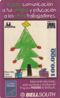 ECUADOR - Christmas, Children"s Drawing, BellSouth Prepaid Card 100000 Sucres(reverse 2), Exp.date 12/00, Used - Ecuador