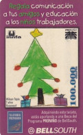 ECUADOR - Christmas, Children"s Drawing, BellSouth Prepaid Card 100000 Sucres(reverse 2), Exp.date 12/00, Used - Equateur