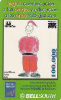 ECUADOR - Christmas, Children"s Drawing, BellSouth Prepaid Card 100000 Sucres(reverse 2), Exp.date 12/00, Used - Equateur