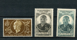 INDE 233/235 EBOUE ET ENTRAIDE  LUXE NEUF SANS CHARNIERE - Unused Stamps
