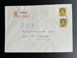 NETHERLANDS 1988 REGISTERED LETTER VOORBURG TO UTRECHT 17-05-1988 NEDERLAND AANGETEKEND - Lettres & Documents