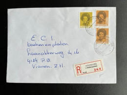 NETHERLANDS 1988 REGISTERED LETTER VOORBURG V. AREMBERGELAAN TO VIANEN 06-01-1988 NEDERLAND AANGETEKEND - Lettres & Documents