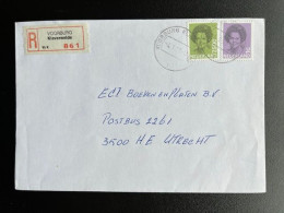 NETHERLANDS 1993 REGISTERED LETTER VOORBURG KLAVERWEIDE TO UTRECHT 04-01-1993 NEDERLAND AANGETEKEND - Briefe U. Dokumente