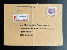 NETHERLANDS 1984 REGISTERED LETTER ZOETERMEER TO UTRECHT 02-05-1984 NEDERLAND AANGETEKEND - Lettres & Documents