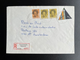 NETHERLANDS 1989 REGISTERED LETTER ZOETERMEER MEEUWENVELD TO AMSTERDAM 29-12-1989 NEDERLAND AANGETEKEND - Cartas & Documentos