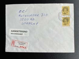 NETHERLANDS 1987 REGISTERED LETTER ZOETERMEER MEEUWENVELD TO UTRECHT 06-05-1987 NEDERLAND AANGETEKEND - Cartas & Documentos