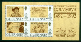 GUERNSEY 1992 Mi BL 8** Europa CEPT - 500th Anniversary Of The Discovery Of America [B497] - 1992