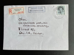 NETHERLANDS 1987 REGISTERED LETTER ZOETERMEER MIDDELWAARD TO ARNHEM NEDERLAND AANGETEKEND - Covers & Documents