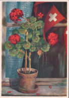 Carte De La Fête Nationale 1938, Fenêtre Fleurie Par Hans Zaugg (440) 10x15 - Brieven En Documenten
