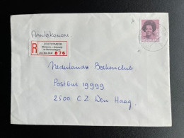 NETHERLANDS 1986 REGISTERED LETTER ZOETERMEER MINISTERIE V. O & W TO 'S GRAVENHAGE 01-04-1986 NEDERLAND AANGETEKEND - Storia Postale
