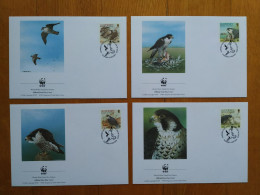 Alderney 2000 WWF 4 FDCs Bird Vogel Bailiwick Of Guernsey - FDC