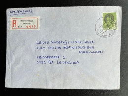 NETHERLANDS 1991 REGISTERED LETTER ZOETERMEER HET ROND TO LEIDERDORP 25-02-1991 NEDERLAND AANGETEKEND - Cartas & Documentos