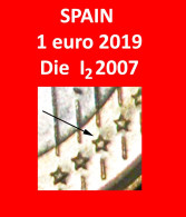 * SMALL STARS (2015-2024): SPAIN 1 EURO 2019 DIE I2 2007! PHILIP VI (2014-) UNC MINT LUSTRE  · LOW START ·  NO RESERVE! - Errores Y Curiosidades