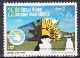 2010 URUGUAY  Mnh - Penguin Pinguino 25 Years Teatry Antarctic Antarctic Antartida Birds - Yv 2445 - Uruguay