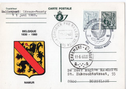 PHILATELIE - Carte Postale - Courrier Par Ballon - Armoiries NAMUR - CEROUX-MOUSTY - Usados