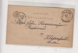 HUNGARY. SERBIA ZOMBOR SOMBOR 1892  Postal Stationery - Lettres & Documents