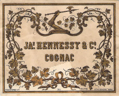 BISTROT ETIQUETTES ANCIENNE  ALCOOLS JA HENNESSY COGNAC 304 7173 8 X 10 CM - Alcohols & Spirits