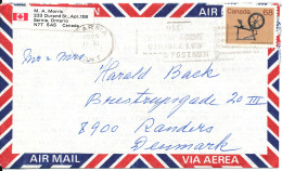 Canada Air Mail Cover Sent To Denmark Sarnia 13-11-1985 Single Franked - Airmail