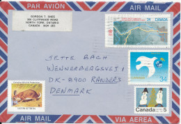 Canada Air Mail Cover Sent To Denmark Topic Stamps - Aéreo