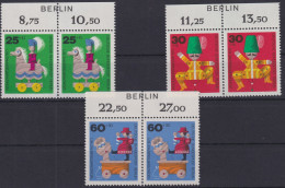 Berlin 413-415 Wohlfahrt 1971 Spielzeug Luxus Paare Mit BERLIN Im Oberrand - Covers & Documents