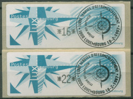 Luxemburg ATM 1997 Windrose/Papier Satz 2 Werte ATM 4 S1 Gestempelt - Postage Labels