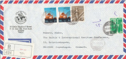 Egypt Registered Air Mail Cover Sent To Denmark 18-3-1980 - Airmail