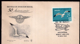 Argentina - 1966 - Gaviota - Seagull - Centennial Of The Naval Military School - Gabbiani