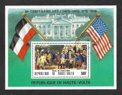 SE)HIGH VOLTA  BICENTENARY OF THE INDEPENDENCE OF THE UNITED STATES, SOUVENIR SHEET, USED - Alto Volta (1958-1984)