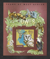 SE)2015 SIERRA LEONE  WEST AFRICAN FAUNA, OWLS, SOUVENIR LEAF, MNH - Sierra Leone (1961-...)