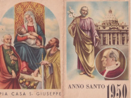 Calendarietto - Anno Santo - Pia Casa S.giuseppe - Gozzano - Novara - Pio XII -  Anno 1950 - Petit Format : 1941-60