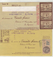 2 RECUS LYONNAISE  1926/1930 ( Lot 35a ) - Bank En Verzekering