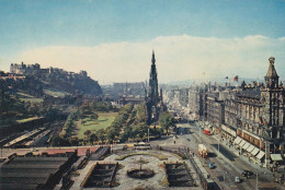 U5712 Edinburgh Castle - Scott Monument And Princes Street - Auto Cars Voitures / Non Viaggiata - Midlothian/ Edinburgh