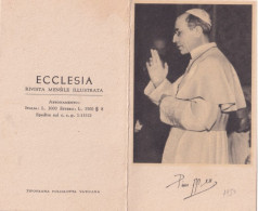 Calendarietto - Ecclesia - Rivista Mensile Illustrata - Pio XII - Anno 1950 - Formato Piccolo : 1941-60