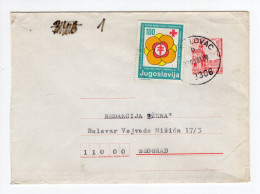 1981. YUGOSLAVIA,CROATIA,KARLOVAC,STATIONERY COVER USED TO BELGRADE,RED CROSS ADDITIONAL STAMP - Interi Postali