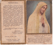 Calendarietto - La Madonna Di Fatima - Missionaria Divina  - Anno  1949 - Small : 1941-60